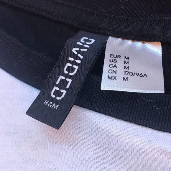 H&M Divided crop top black green chevron M - Picture 3 of 5